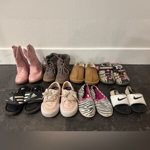 Adidas Kids Black and White Slides